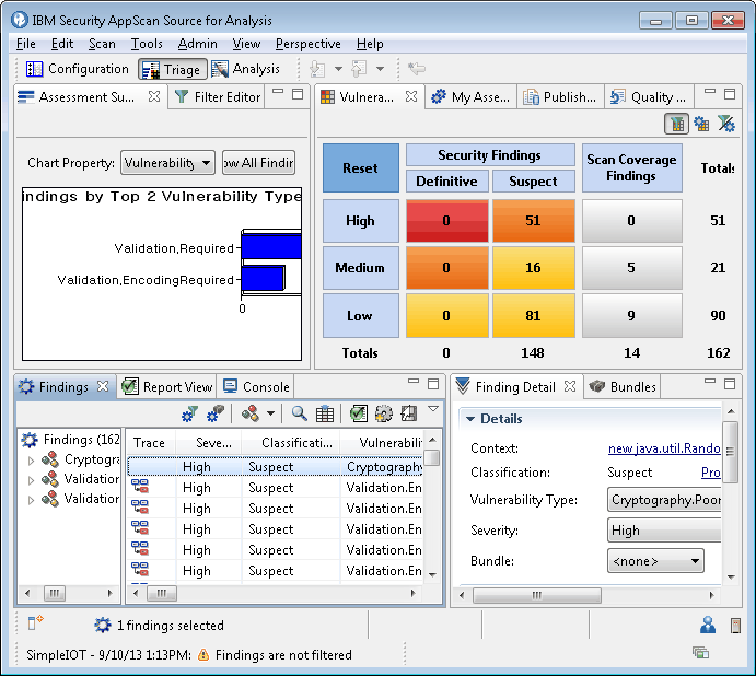 AppScan Source for Analysis ワークベンチ