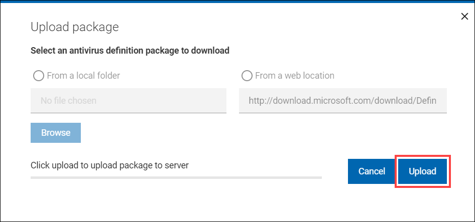Windows Defender - Upload package