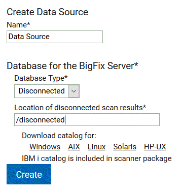 Create Data Source pane