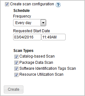 Creating scan configuration