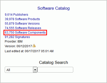Software Catalog widget