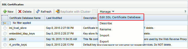 Edit SSL Certificate Database