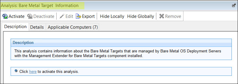Bare Metal Target Information