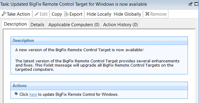 Task to update the windows target