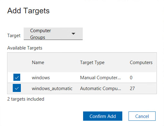 Add a Computer Group as the named target