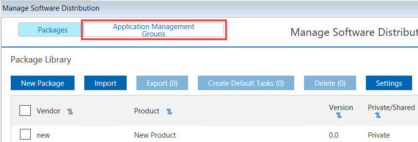 Manage Application Management Groups dashboard