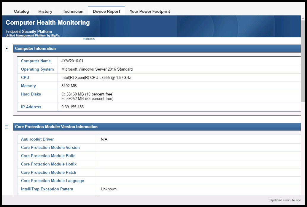 Image of the Device Report dashboard.
