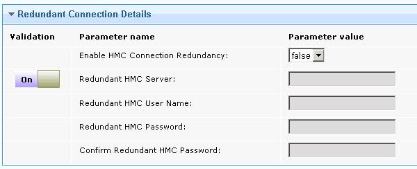 An image of the Redundant Connection Details section of the Configure a management extender for PowerVM task.
