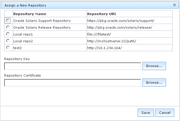 Assign a New Repository dialog