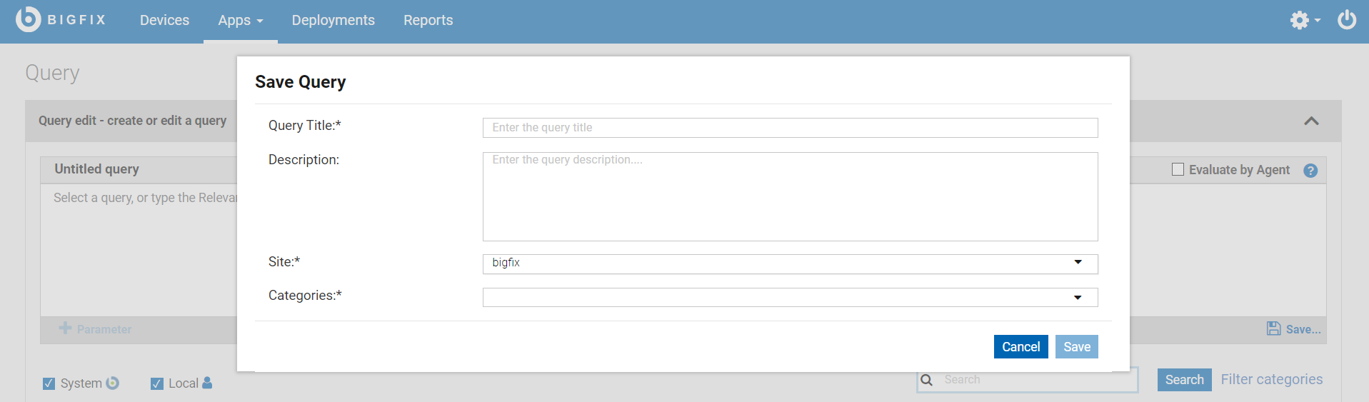 Image of Save Query dialog.
