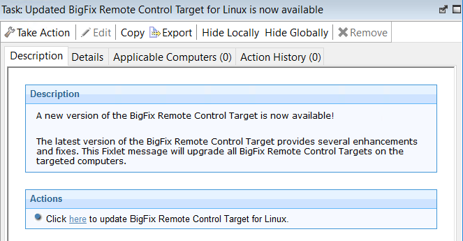 Description of the Updating target for Linux task