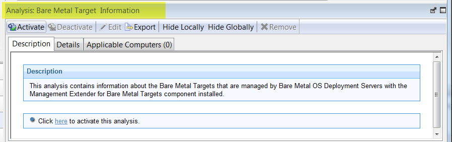 Bare Metal Target Information