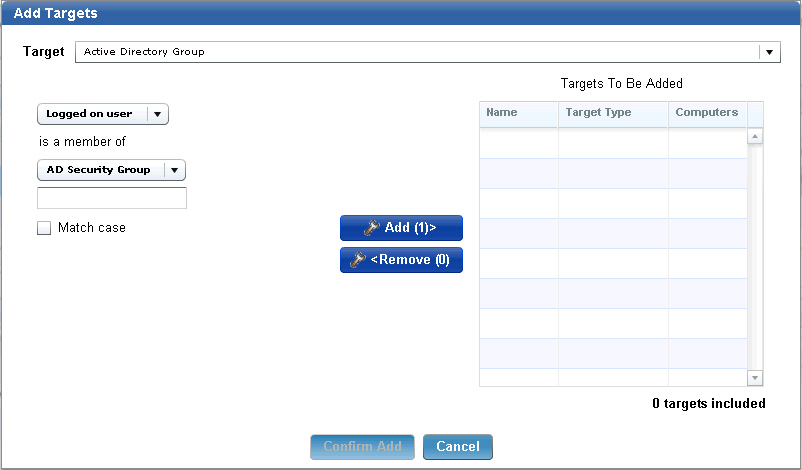 Add an Active Directory Group as the named target