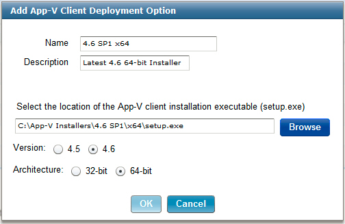 Add App-V Client Deployment Option