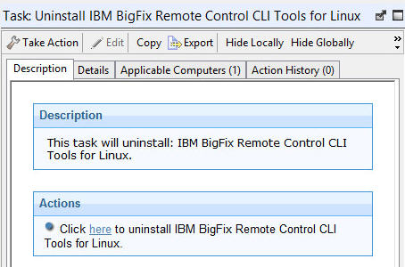 Description of what the Uninstalling controller for linux fixlet does.