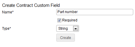 Image showing how to create contract custom fields.