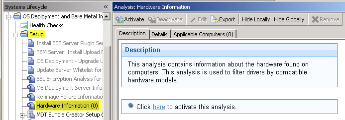 Hardware information analysis used to select drivers compatible with the selected hardware.