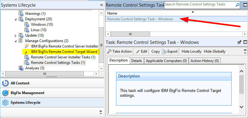 Remote Control Settings tasks