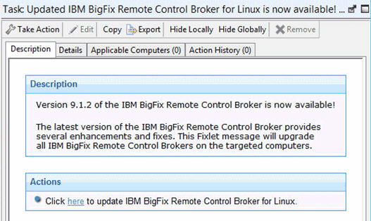 Description of the task that you can use to update the broker in Linux