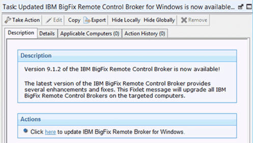 Description of the Update broker for windows task