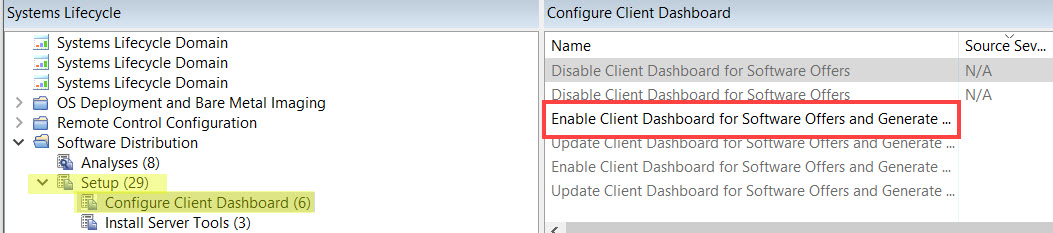 How to navigate to the Enable Client Dashboard for Software Offers task