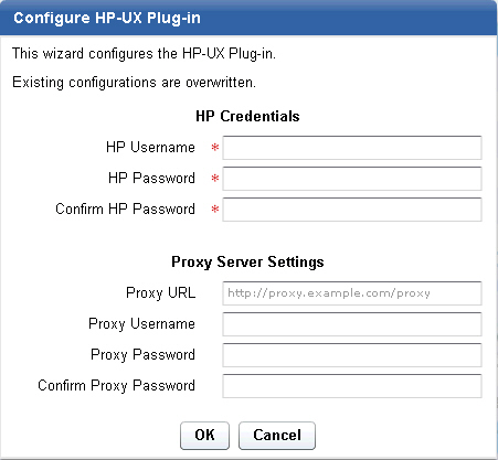 Configure HP-UX download plug-in wizard