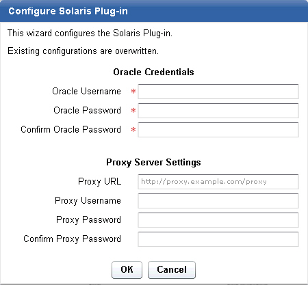 Configure Solaris download plug-in wizard