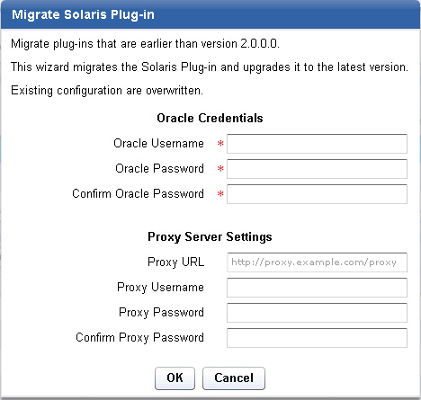 Migrate Solaris download plug-in wizard