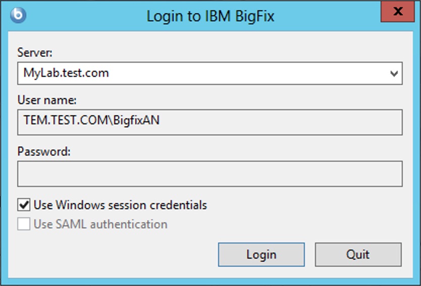 The figure shows the console login window populated with the active directory user information