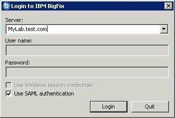 Console login panel with SAML check box enabled