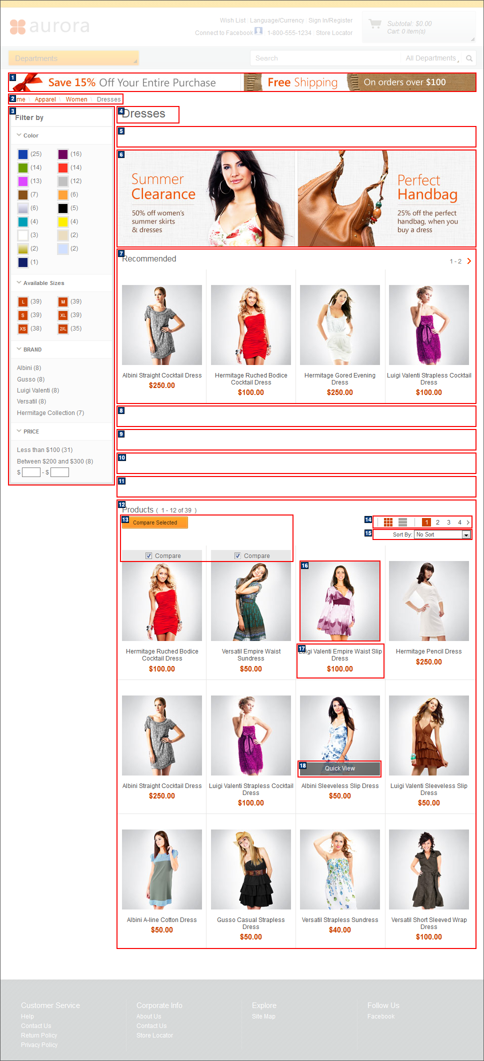 Subcategory page screen capture