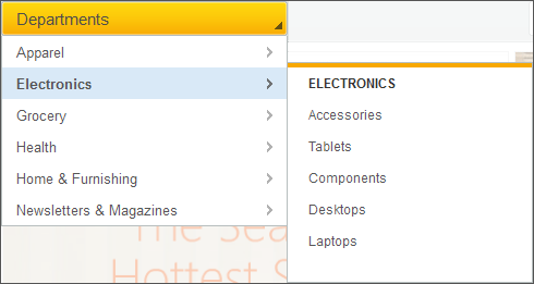 Catalog browsing menu screen capture