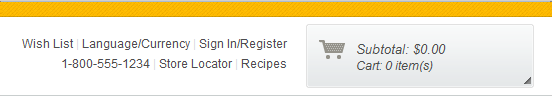 Screen capture of recipe header