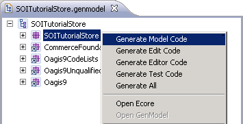 Generate Model Code selection