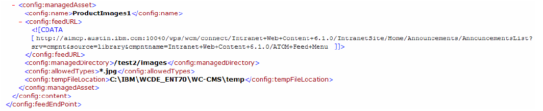 Sample feed configuration file