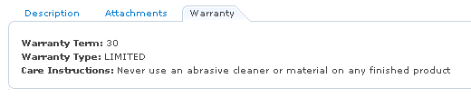 Storefront verification of Warranty tab