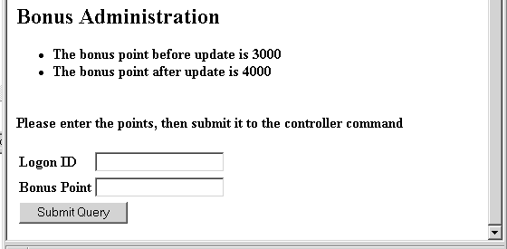 Screen capture of Bonus Administration form.