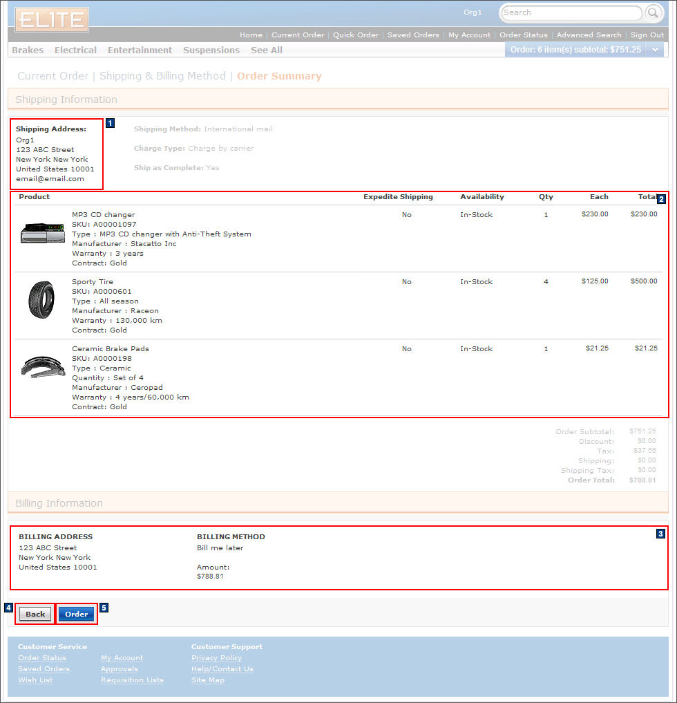 Full size image of Checkout summary: Single shipping and billing address