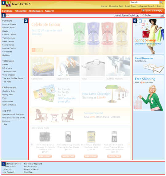 Catalog overall layout screen capture