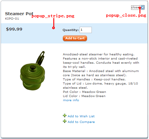 Product details page showing background images