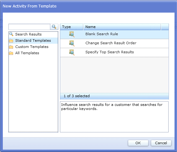 New Search Rule From Template window (Feature Pack 2, 3, 4, 5)