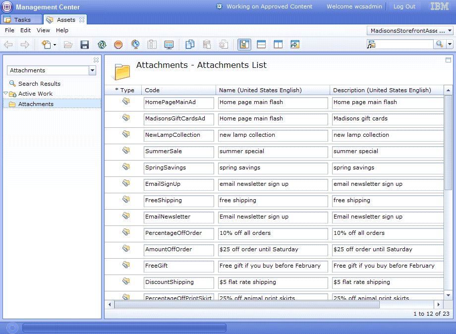 Image showing assets in the Assets tool