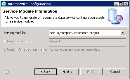 Screen capture that displays how to complete the Service Module Information page.
