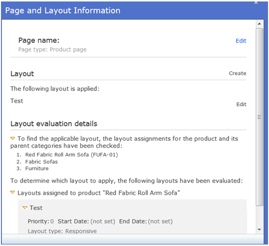 Page and Layout Information window