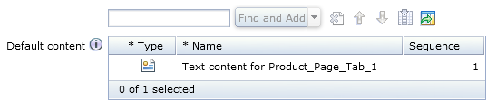 Default content table for tab 1 on the Product Details page.