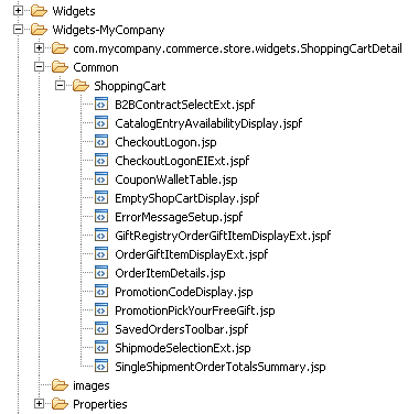 Common directory file structure for Shopping Cart widget