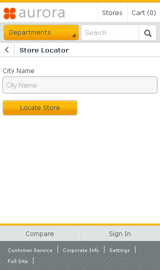 Smart phone store locator page