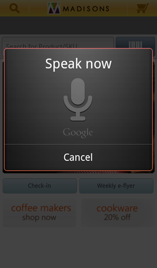 Smart phone voice search page