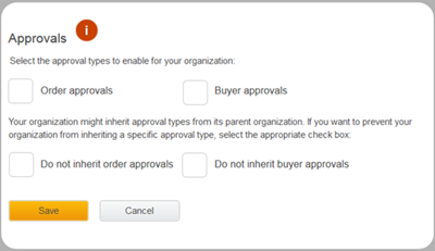Buyer approvals and order approvals disabled