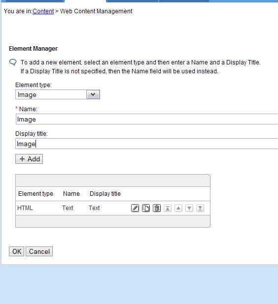 Screen capture of Element Manager
